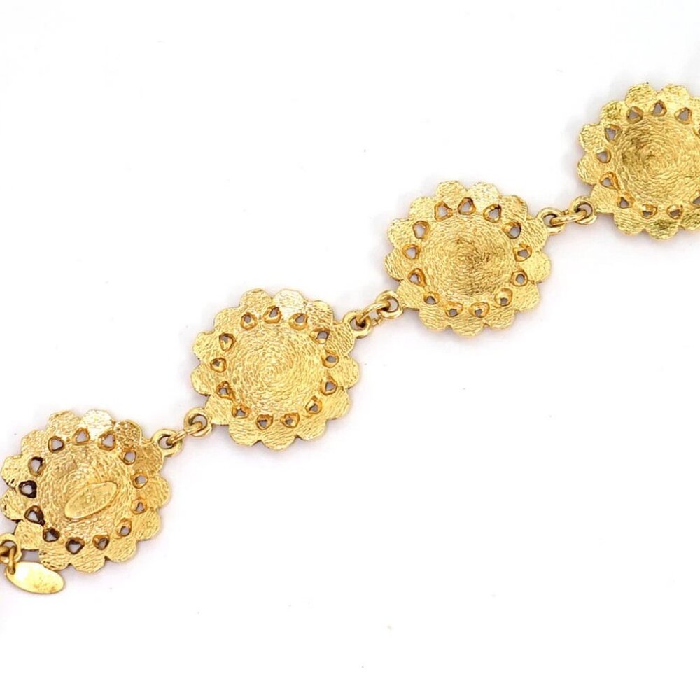 CHANEL Logos 31 Rue Cambon PARIS Coin Bracelet 7.5" Gold Tone Auth w/Box k1139 - Picture 9 of 16